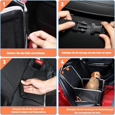 Автокрісло для собак - комфортне та дихаюче, для маленьких та середніх порід. Зручне, складне автокрісло для собак для заднього та переднього сидіння.