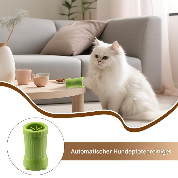 Автоматичний мийник лап для собак з USB-зарядкою | Мийка лап для собак середніх та великих порід, котів | Для дому, у клітку (зелений)