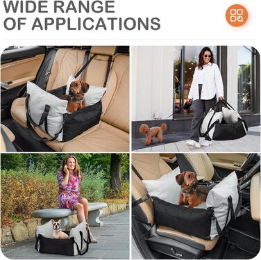 Автокрісло для собак Cinnani - зручне та безпечне автокрісло для маленьких собак з кишеньками та знімним килимком