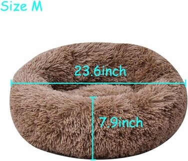 М'яке плюшеве ліжко для котів та маленьких собак BODISEINT, середнього розміру, самонагріваюче, для осені та зими, функція сну, розмір M (60 x 20 см), кавовий колір