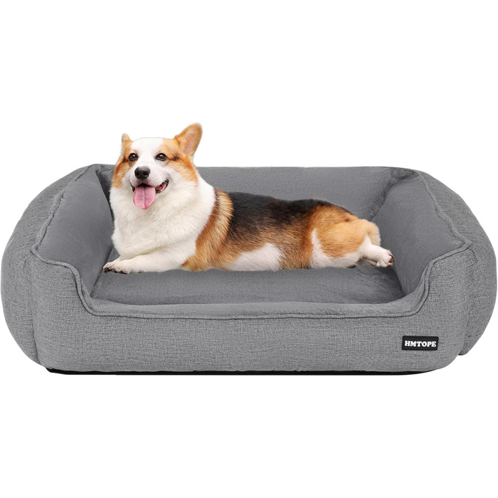 Крісло-ліжко для собак, ліжко для собак, подушка для собак, корзина для собак. Знімне та пральне, світло-сірий колір, 90 x 75 x 25 см