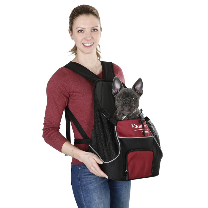 Сумка переносна Kerbl Fronttragetasche Vacation, 31 x 24 x 38 см, чорний/червоний