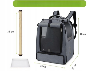 Транспортувальний рюкзак ALLSOPETS для папуг та птахів, 35x31x46 см
