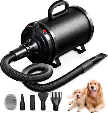 Фен для собак Blower - тихий, 4.5 PS / 3200W, регульована швидкість, з набором насадок
