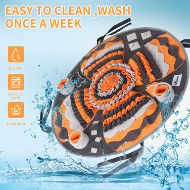 Килимок для собак IEUUMLER, тренувальний, неслизький, для пошуку їжі, зменшує стрес, сірий та помаранчевий, FC017