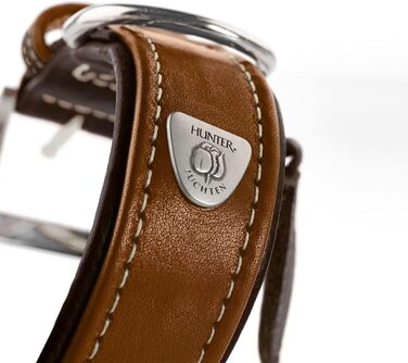 Нашийник для собак Hunter Tara, шкіряний, юхт-шкіра, міцний, стійкий до погодних умов, розмір M (55 см), колір коньяк/темно-коричневий