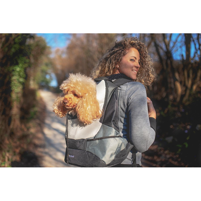 Переноска для собак та котів Ferplast KANGOO, сіра, 43x20x41.5 см, до 8 кг