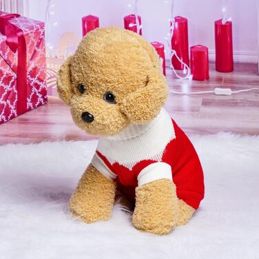 Пуловер для собак, рогатий, теплий, зимовий, для цуценят, на День святого Валентина, на Різдво, для котів та собак, розмір S (Small)