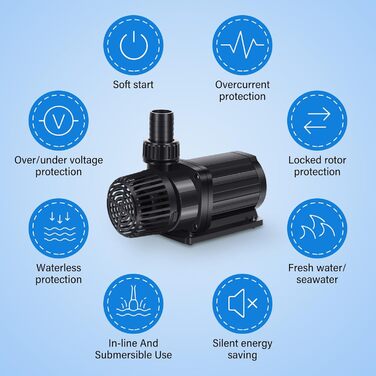 Насос для ставка Forever Speed ECO 10000 л/год 90 Вт, фільтр-помпа для водойми, енергоефективний насос для садового ставка, водоспадів, фонтанів