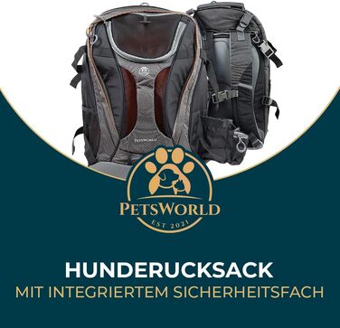 Транспортувальний рюкзак для собак PETSWORLD до 5 кг, сумка-переноска з мискою для води, диспенсером для пакетів та відділенням для ноутбука, підходить як ручна поклажа в літак