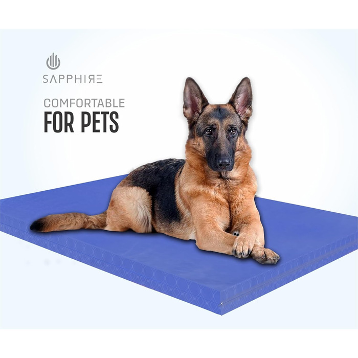 Матрац для собак, вологостійкий, сертифікований FR, міцний, для вулиці, розмір M, 90 x 60 x 5 см, блакитний