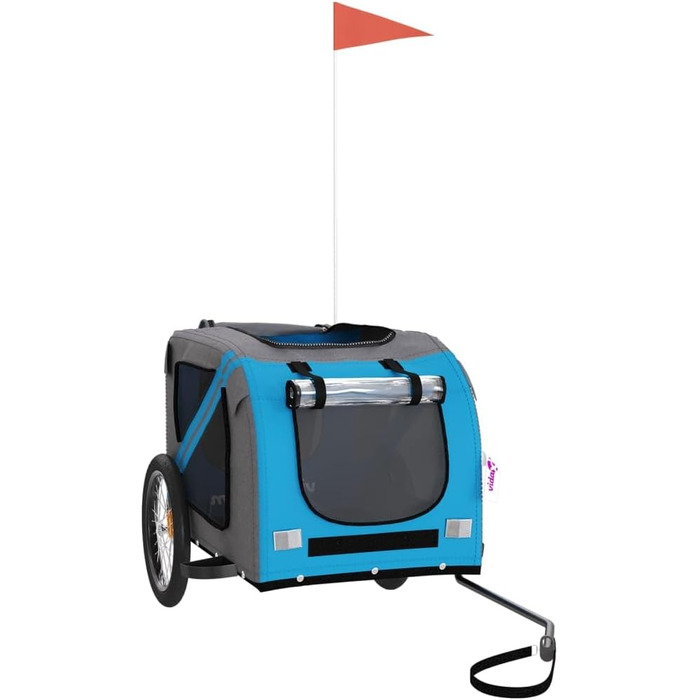 Причіп для велосипеда для собак та котів, блакитний та сірий, Oxford-Gewebe та метал