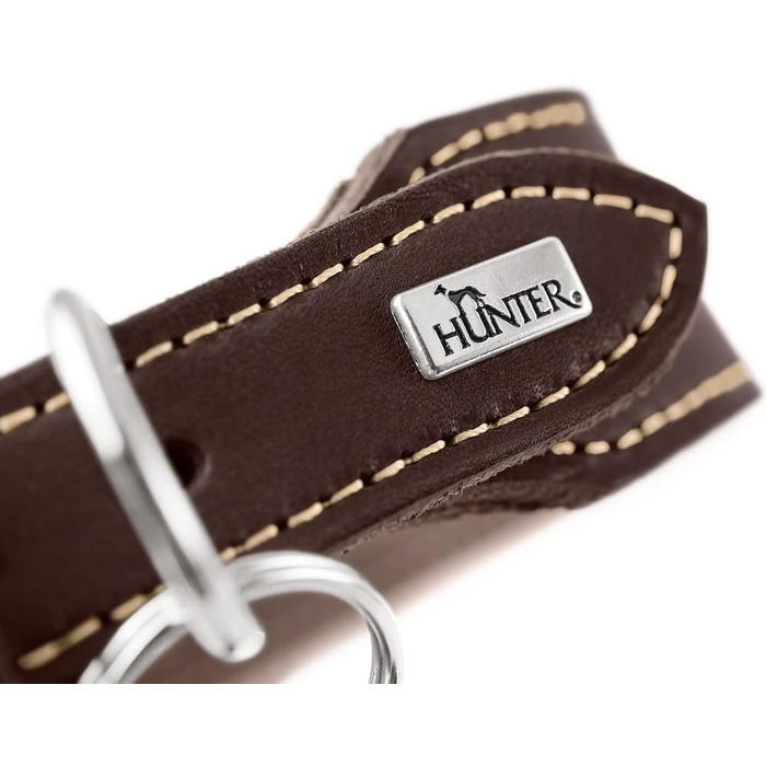 Нашийник для собак Hunter Aalborg ExtraWide оливкового кольору, 50 см, м'яка шкіра, Made in Germany