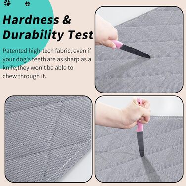 Міцне ліжко для собак MABOZOO – стійке до кусання, машинного прання, для маленьких собак, сіре, 43x58 см