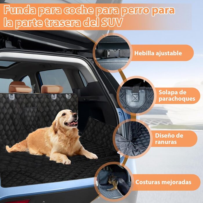Водонепроникний килимок у багажник для собак, антиковзаючий, з боковим захистом, стійкий до подряпин, миючий, для SUV та позашляховиків