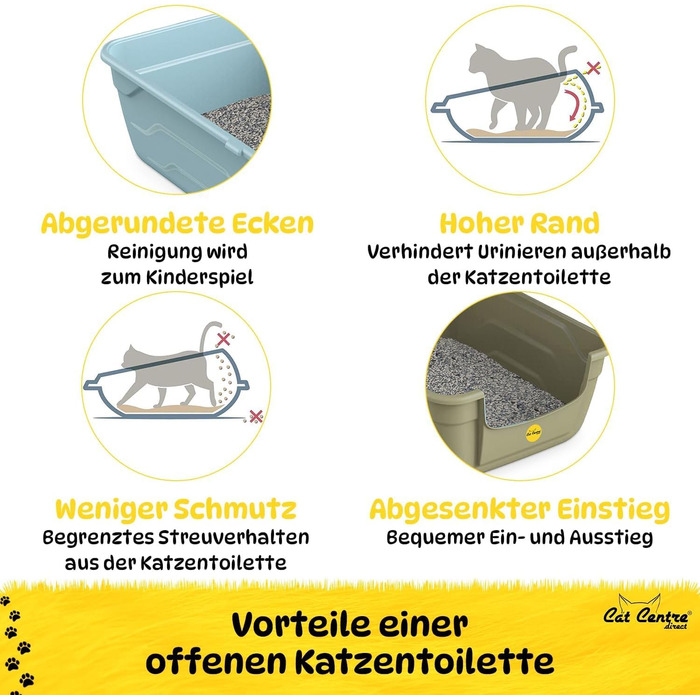 Лоток для котів з високим бордюром, без кришки, рожевий + кремовий, розмір L 50 x 38,5 см