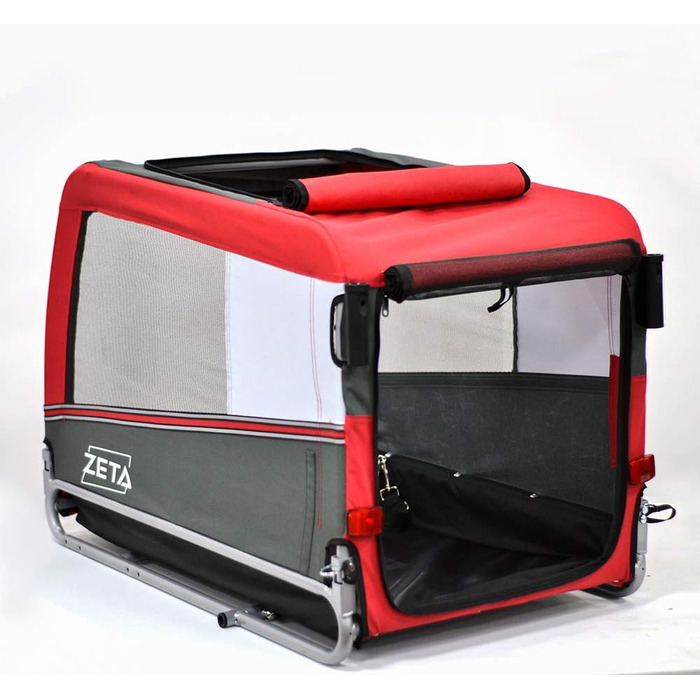 Причіп для собак Papilioshop Zeta – візок для тварин, 3 розміри, для собак, котів та інших домашніх тварин, стабільний, комфортний та практичний (Червоний L)
