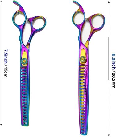 Професійна фен-ножиці для собак, 21 см: розріджуючі та фінішні ножиці для грумінгу тварин