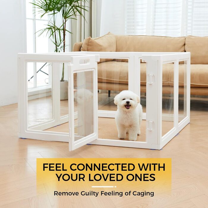 Акриловий вольєр для цуценят Klarer, ігровий майданчик для собак, котів, кроликів, легкий монтаж, вольєр для собак, переносний вольєр для малих та середніх собак (60 см, 8 шт.)