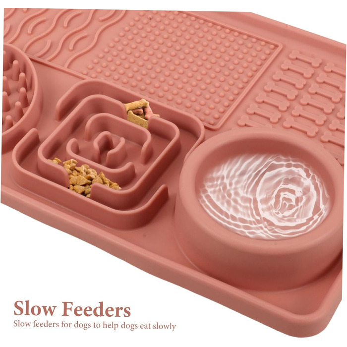 Силіконовий килимок для повільного годування тварин з присосками, великий для собак та котів - захист від травлення