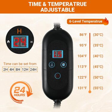 Електричний килимок для собак великих порід, 70x40 см, регульована температура, з антигризункою