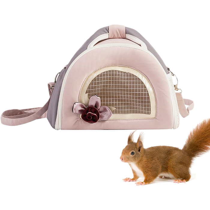 Транспортна сумка для маленьких тварин: переноска для собак, котів, шиншил | Переноска для хом'яків, кроликів, морських свинок, аксесуари для подорожей, рожева