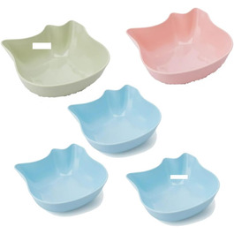 Набір мисок для котів з антиковзним покриттям, 5 шт. - миски для корму та води для кошенят, дорослих котів та цуценят