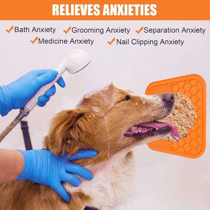 Лежанка-іграшка для собак AiQInu з присосками (2 шт.) з лопаткою, повільна годівниця, килимок для купання та грумінгу