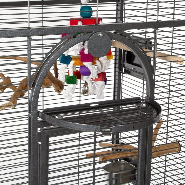 Преміальна клітка для папуг Montana Cages Madeira II, антик, з антипригарним покриттям, 82x54x153 см, 4 металеві годівниці, зоною для посадки та майданчиком для відпочинку