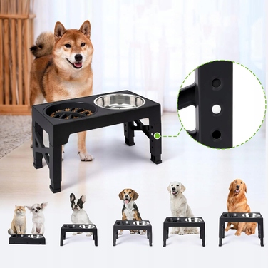 Подвійна підвищена миска для собак та котів, миска для корму