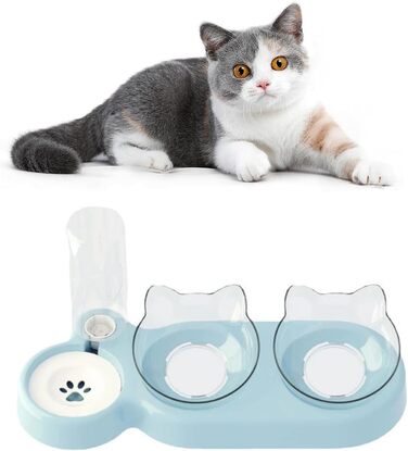 Автоматичний поїльник для котів та собак | Набір мисок з водопоїнням | Безпечний, знімний, BPA-Free (Блакитний)