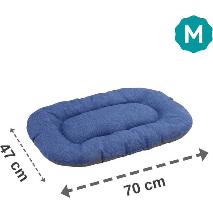 Подушка для собак та котів Baroni Home, 47x70x8 см, сіро-блакитна, M