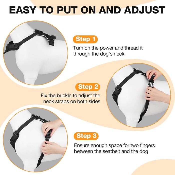 Світловідбиваючий нашийник для собак великих порід Feycig з LED підсвічуванням, акумуляторний, регульований, 3 режими освітлення, висока видимість (Чорний, Large)