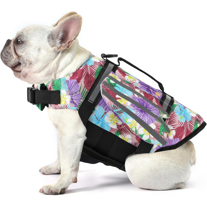 Жилет для плавання собак Petglad з дизайном крила, світловідбиваючий жилет для собак з поплавком для підборіддя, для басейну, пляжу, катання на човні, серфінгу, середніх та великих собак (Помаранчевий, XS) XS (Обхват грудей 29.5-41.9 см) (XS (Обхват груде