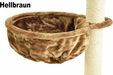 М'яке ліжечко-лежанка для котів Nanook, 40 см, лежанка-платформа для кігтеточки, світло-коричневий колір