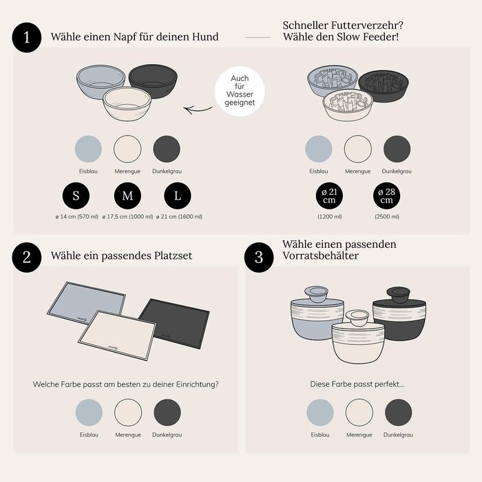 Миска для собак District 70 Bamboo - Темно-сіра, маленька (570 мл)