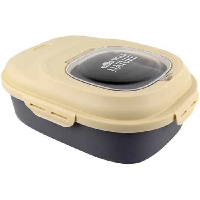 Торба для корму Dehner Wild Nature, 25 л, пластик, бежево-антрацитова, 33 x 37.5 x 45 см