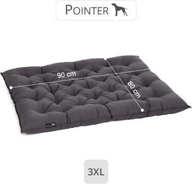 Pointer Urban ортопедичне ліжко для великих собак 90x80 см, антрацит, пране при 95°C, без запаху, міцне, для дому та вулиці, Німеччина