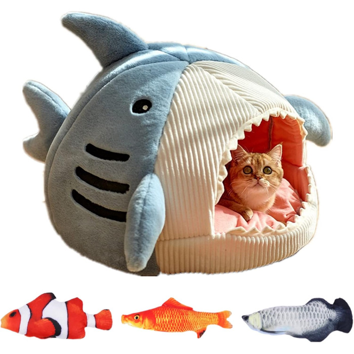 Кішка Будинок-Печера JIALOE для котів та собак, блакитний, великий