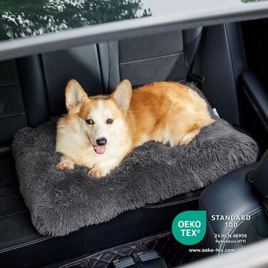 М'яке ліжко для собак BEDSURE середнього розміру - 74x53x8 см, миється, з неслизьким дном, темно-сірий