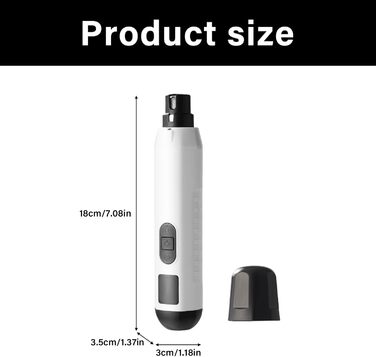 Електричний триммер для когтів домашніх тварин з подвійним світлом та LCD-дисплеєм (Weiß)