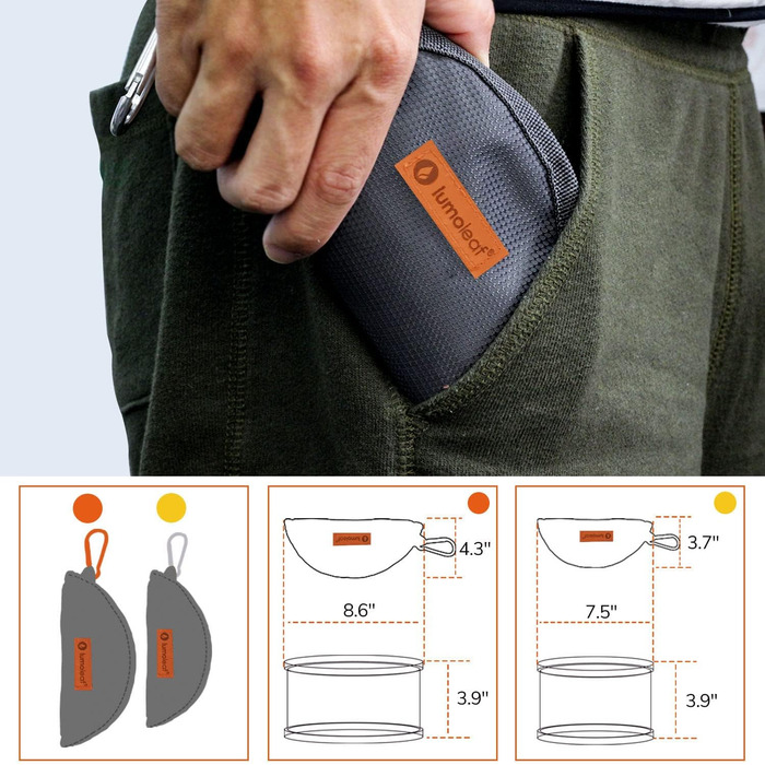 Набір мисок для собак LumoLeaf (2 шт.): 2L та 2.4L, портативні, складні, для подорожей, оранжевий + жовтий