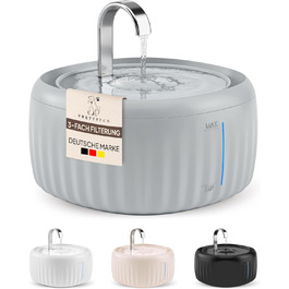 Автоматичний фонтан для котів PrettyPaw Aqua Flow Pro, 3 л, надтихий, BPA Free, з LED підсвіткою та вугільним фільтром, легкий у догляді, сірий