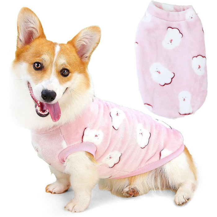 Теплий флісовий піджак для собак Zunea, 4XL рожевий: коргі, такса, джек рассел, для холодної погоди
