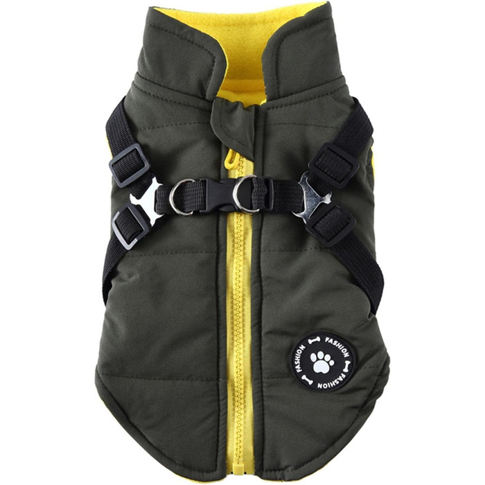 Зимовий теплий одяг для собак (бавовна, зелений, S) - водонепроникний, вітронепроникний, двосторонній