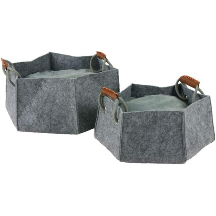 Корзина для собак та котів з фетру сірого кольору, розмір 2
