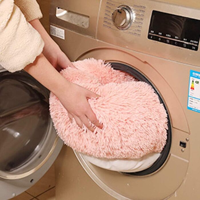 Кругле ліжко для собак Loir, 70 см, зелене, м'яке, плюшеве, для глибокого сну, washable