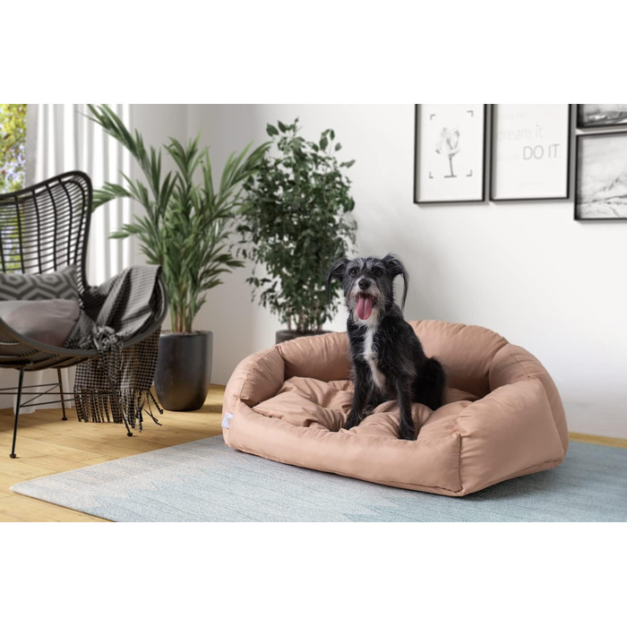 Матрац для собак BARRY & LUCY 3 в 1: вологостійкий, стьобаний, м'який, з еластичною начинкою. Розмір L, темно-червоний колір.