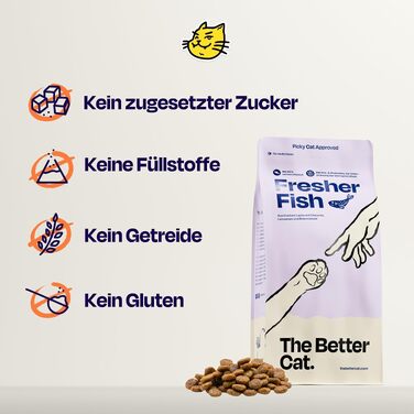 Супер-преміум корм для котів The Better Cat з лососем, беззерновий, з пробіотиками, 1 кг