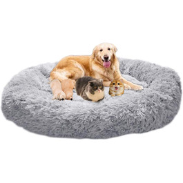 Ортопедичне ліжко-лежанка для собак XL: м'яке, кушетка з memory foam, антистрес, для великих та середніх собак, сіре